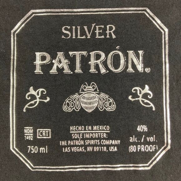 Patron Other - Patron Silver Tequila Graphic T Shirt Mens XL Black Short Sleeve Promo Tee